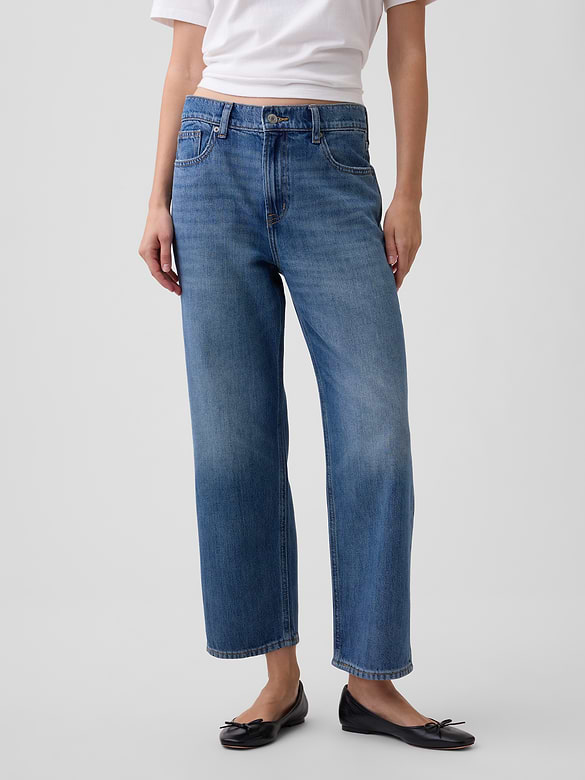 Low Slung SuperSoft Relaxed Straight Crop Jeans