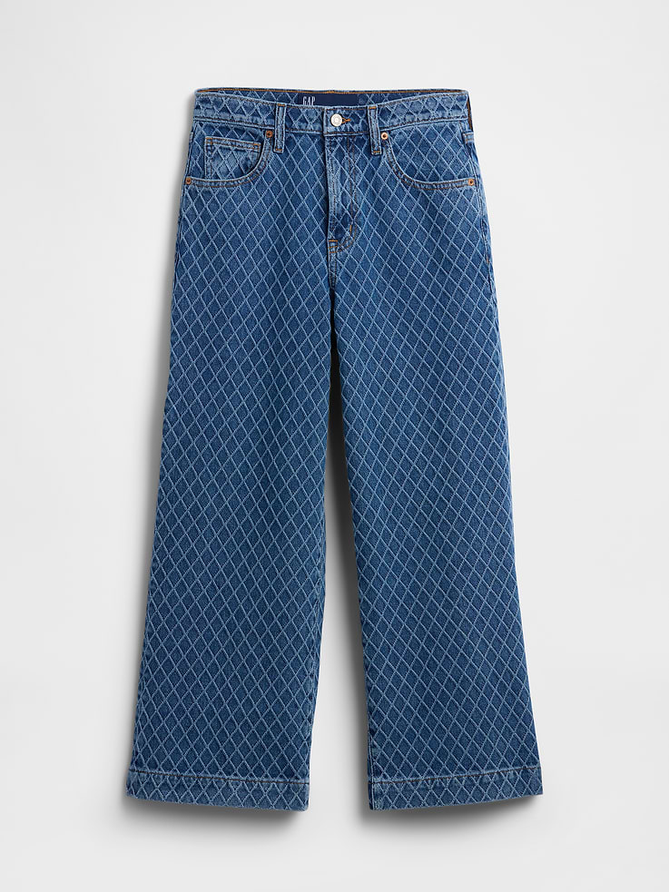 Image number 7 showing, High Rise Wide-Leg Textured Crop Jeans