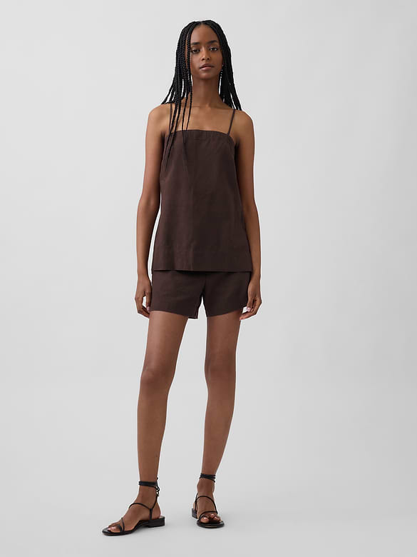 4" Mid Rise Linen-Blend Shorts