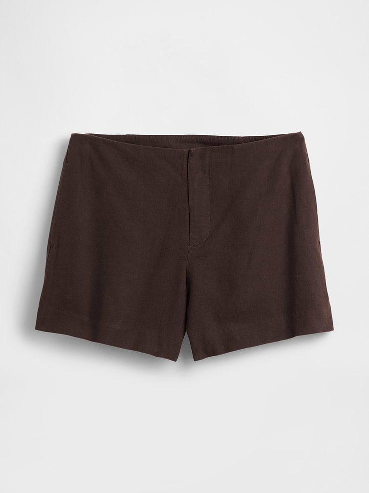 Image number 7 showing, 4" Mid Rise Linen-Blend Shorts