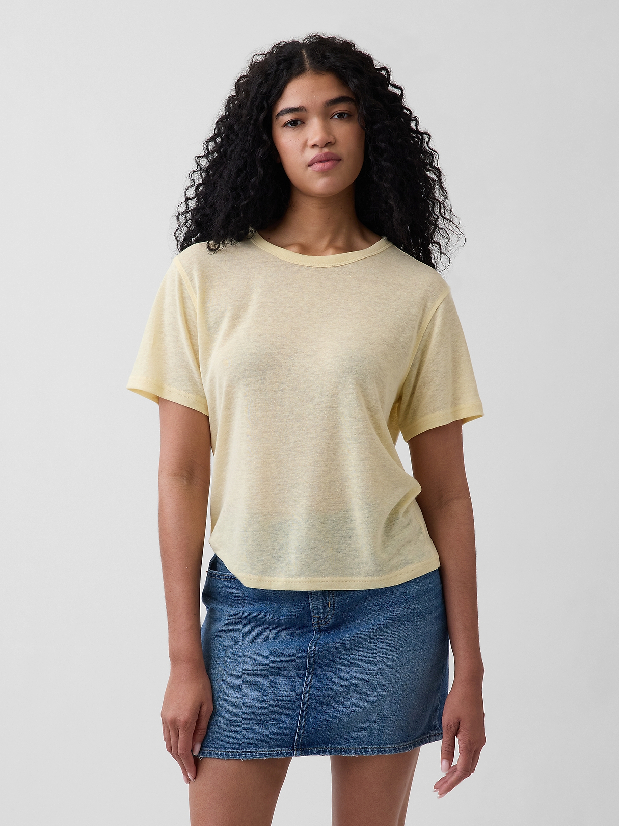 Linen-Blend Relaxed T-Shirt | Gap