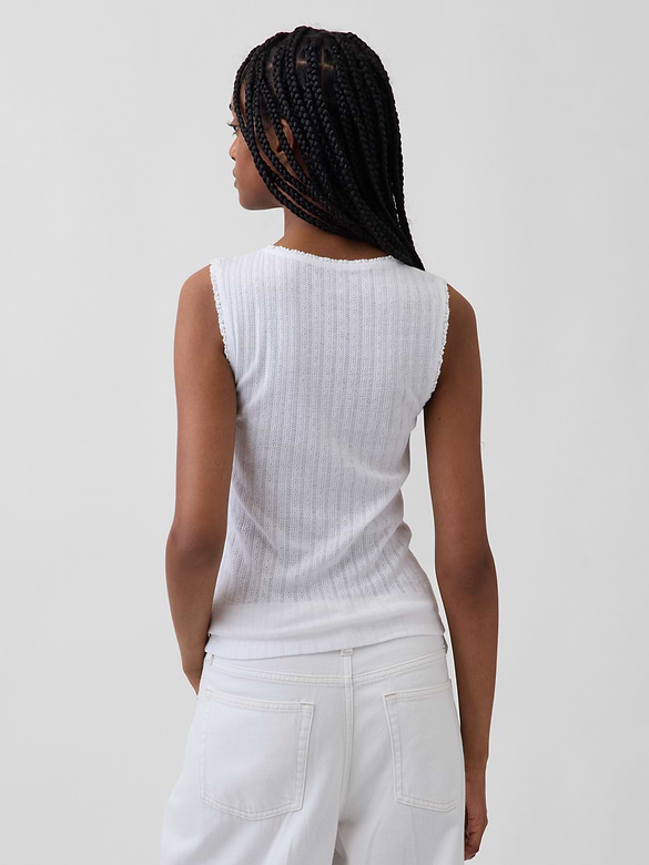 Pointelle Shell Tank Top