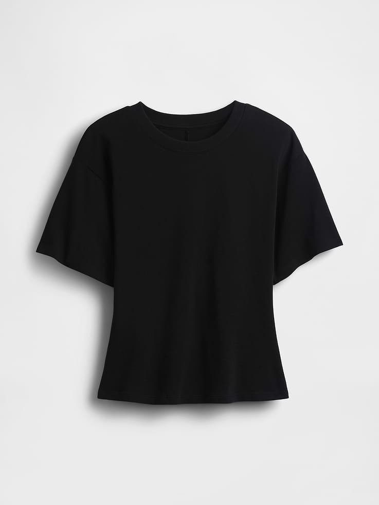 Image 5 of 5, Knit Fitted-Waist T-Shirt