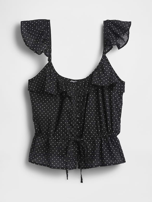 Flutter-Sleeve Tie-Waist Top