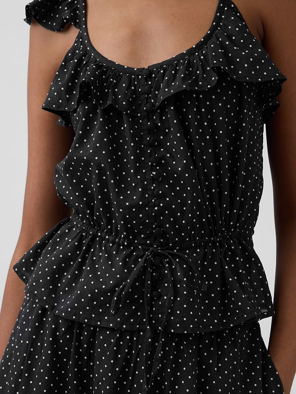 Flutter-Sleeve Tie-Waist Top