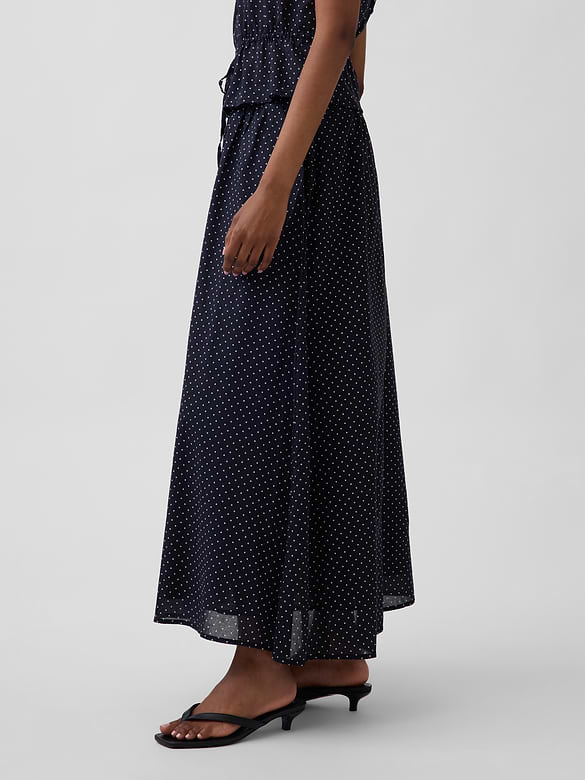 Dotted Voile Maxi Skirt