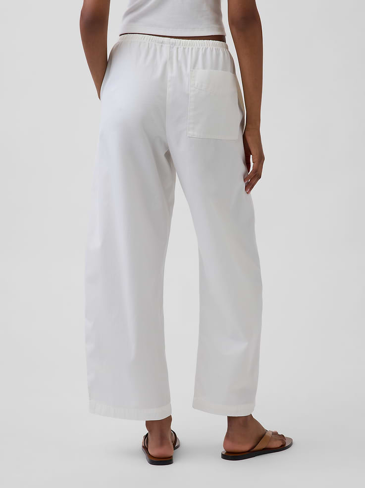 L'image numéro 4 présente Pantalon coupe baril confort en popeline