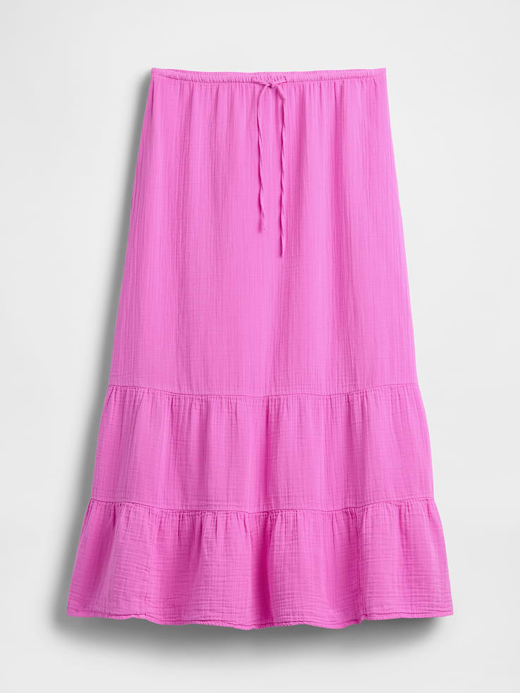 Image number 5 showing, Cotton Gauze Tiered Easy Maxi Skirt