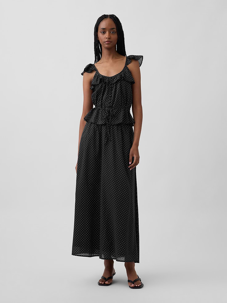 Image number 1 showing, Dotted Voile Maxi Skirt