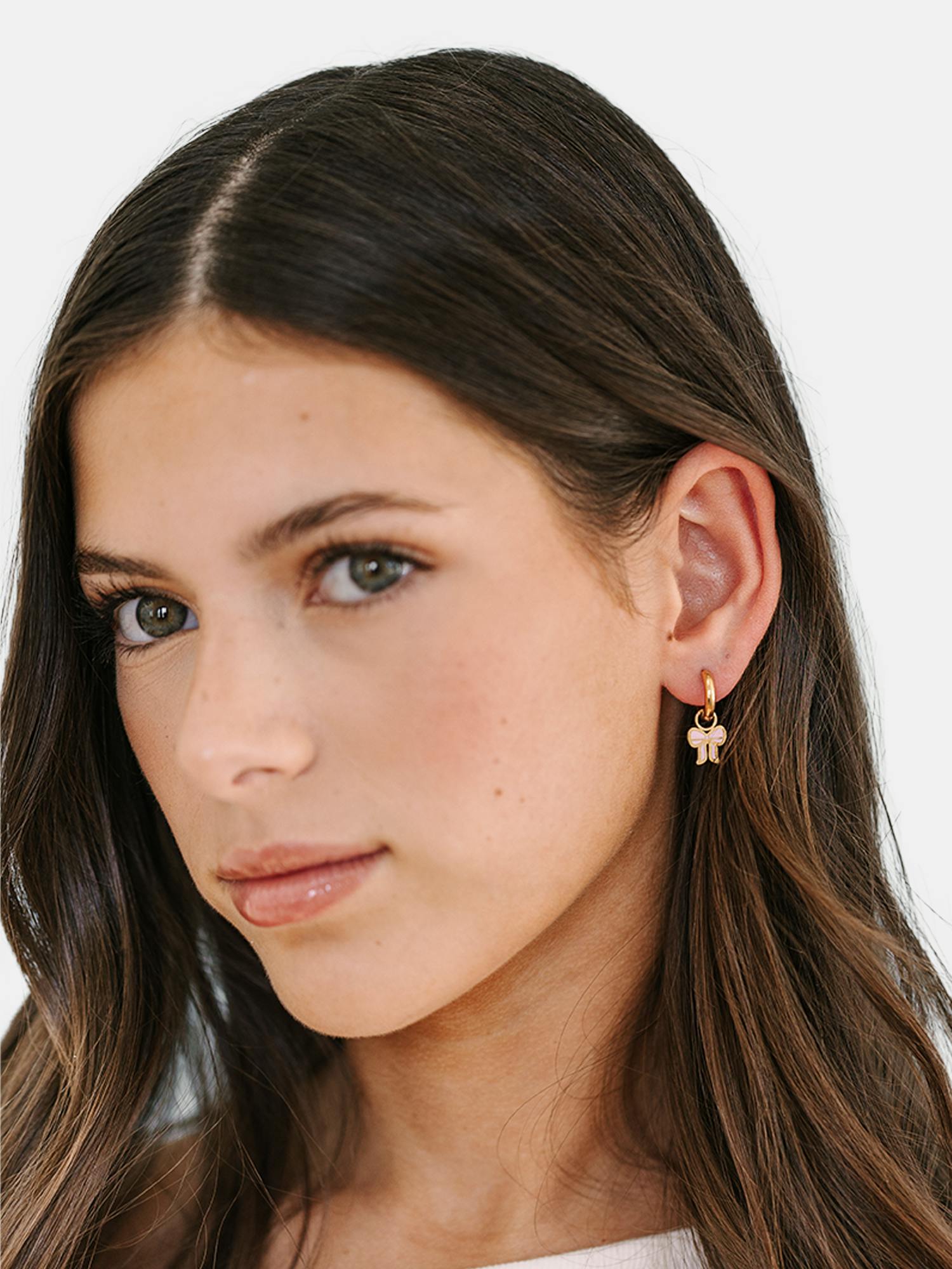 Image 3 of 3, Pierced Co Pink Bow Charm For Huggie Earrings