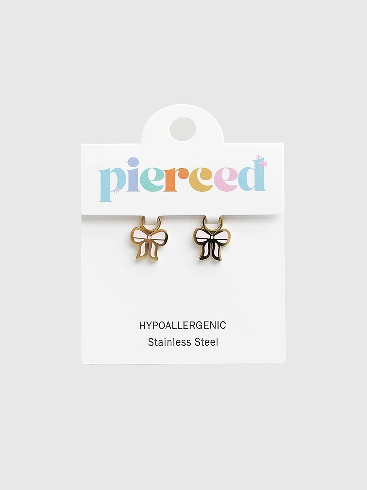 Image 1 of 3, Interchangeable charms that instantly transform your Gold Huggies into a brand-new pair of earrings., Designed for girls with sensitive ears, these high-quality charms are hypoallergenic, waterproof, and made for 24/7 wear., To be used with Gold Huggies, sold separately.