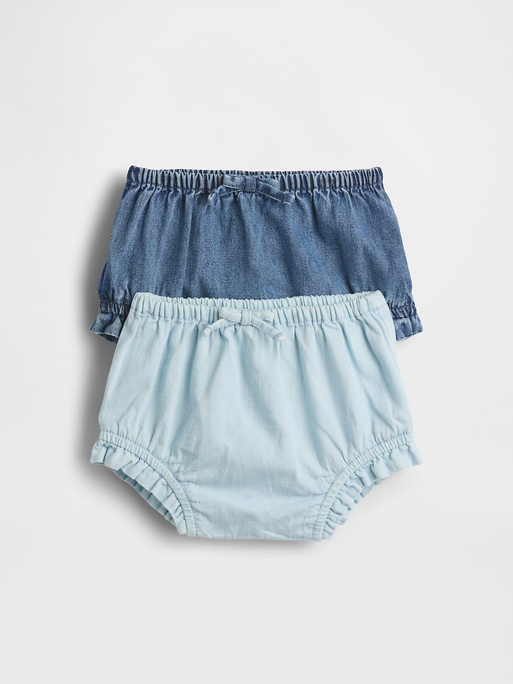 Image 1 de 2, Coton doux., Taille élastique avec boucle sur le devant., Ouverture de jambe élastique à volants., Finis variés., Produit écoresponsable: Ce vêtement en denim fait partie de notre programme d’économie d’eau Washwell. Ce programme utilise au moins 20 % moins d’eau que les méthodes de lavage conventionnelles., Ce produit a été fabriqué dans une usine qui investit dans l’égalité des genres et l’autonomisation des femmes grâce au programme Reimagining Industry to Support Equality (RISE). Pour en savoir plus, visitez gapinc.com/equite ., Produit #896874