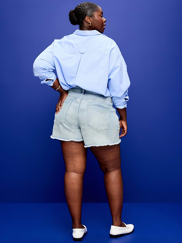 Curvy High-Waisted OG Jean Cut-Off Shorts -- 4-inch inseam
