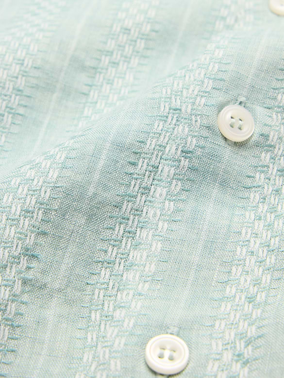 Standard-Fit Textured Linen-Cotton Shirt