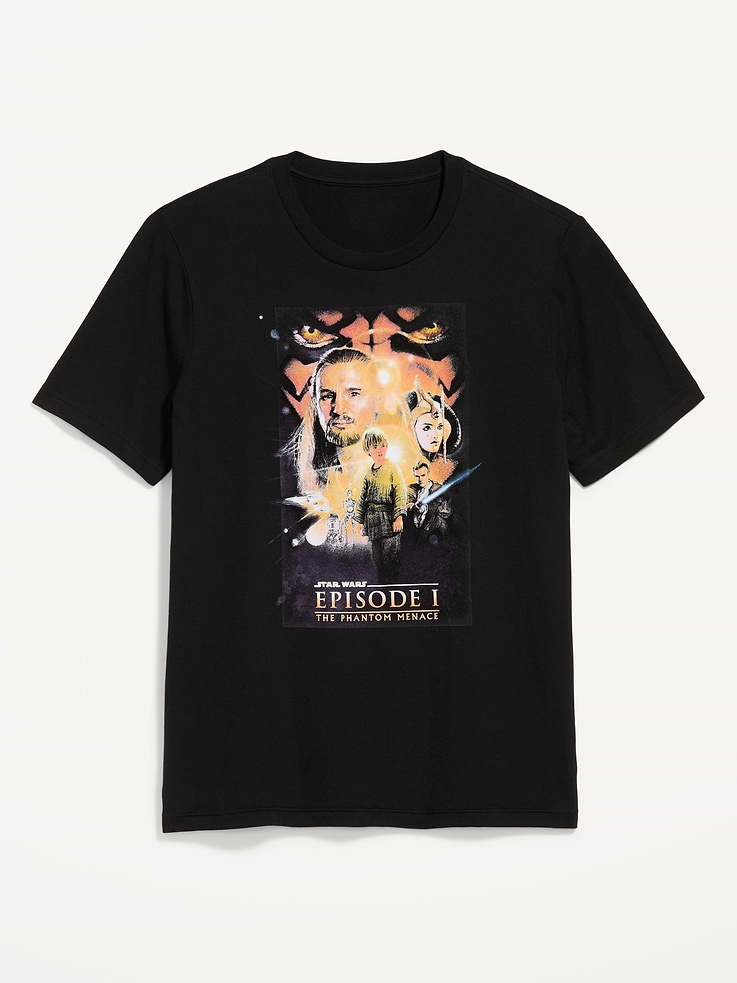 Image 1 of 1, rib-knit crew neck, short sleeves, licensed graphic, © & ™ Lucasfilm, Ltd, Product #896499