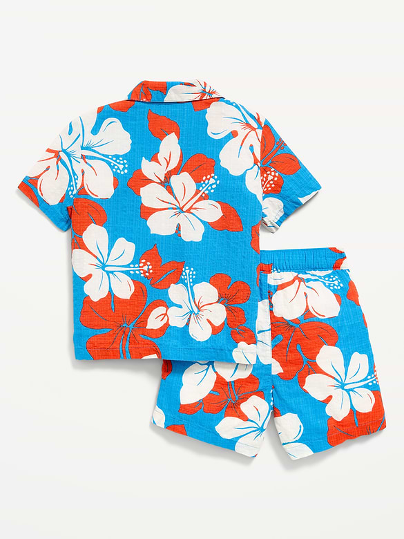 Ensemble avec short et chemise à manches courtes à imprimé pour tout-petit