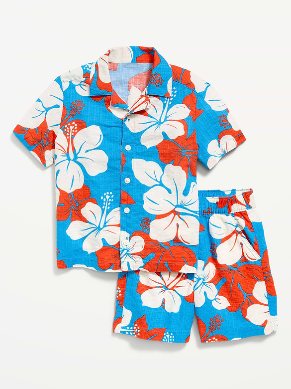 Ensemble avec short et chemise à manches courtes à imprimé pour tout-petit