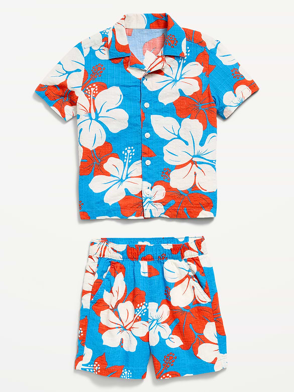 Ensemble avec short et chemise à manches courtes à imprimé pour tout-petit