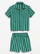 Image number 2 showing, Short-Sleeve Striped Poplin Shirt and Shorts Set for Toddler Boys