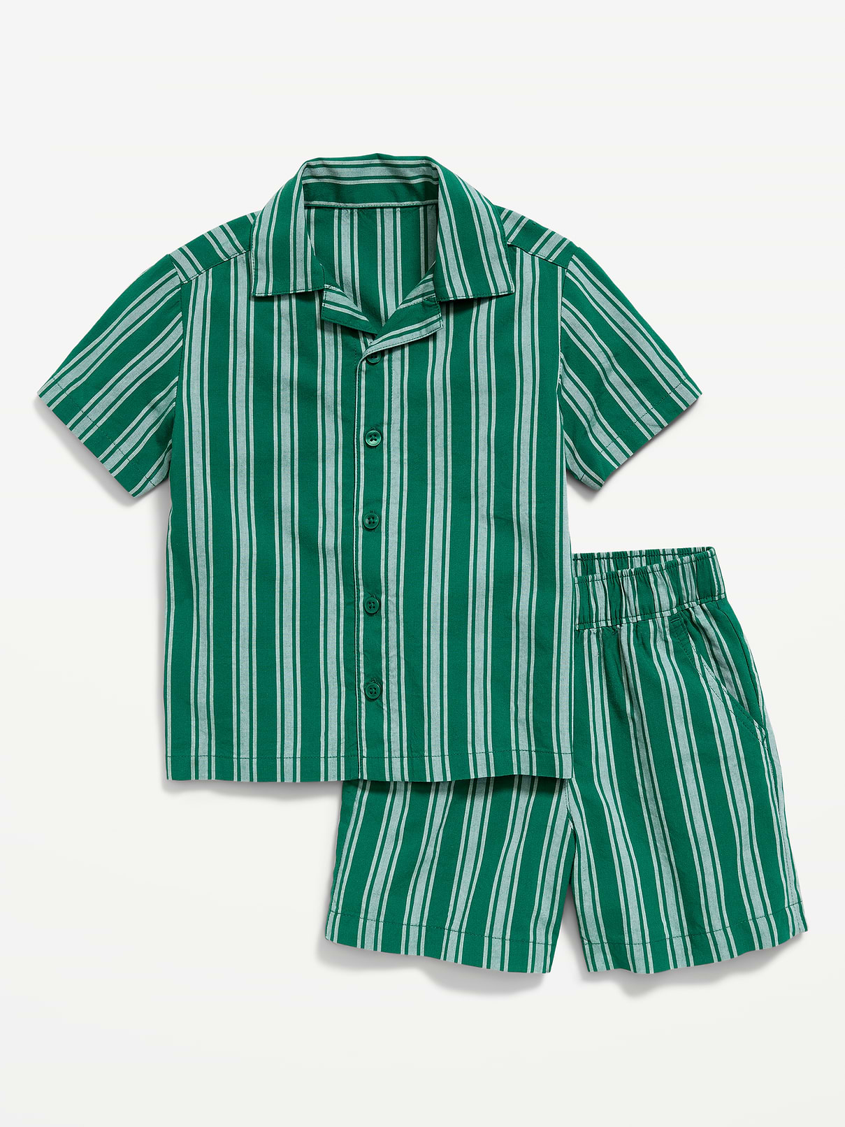 Image number 1 showing, Short-Sleeve Striped Poplin Shirt and Shorts Set for Toddler Boys