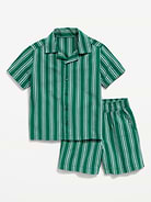 Image number 1 showing, Short-Sleeve Striped Poplin Shirt and Shorts Set for Toddler Boys