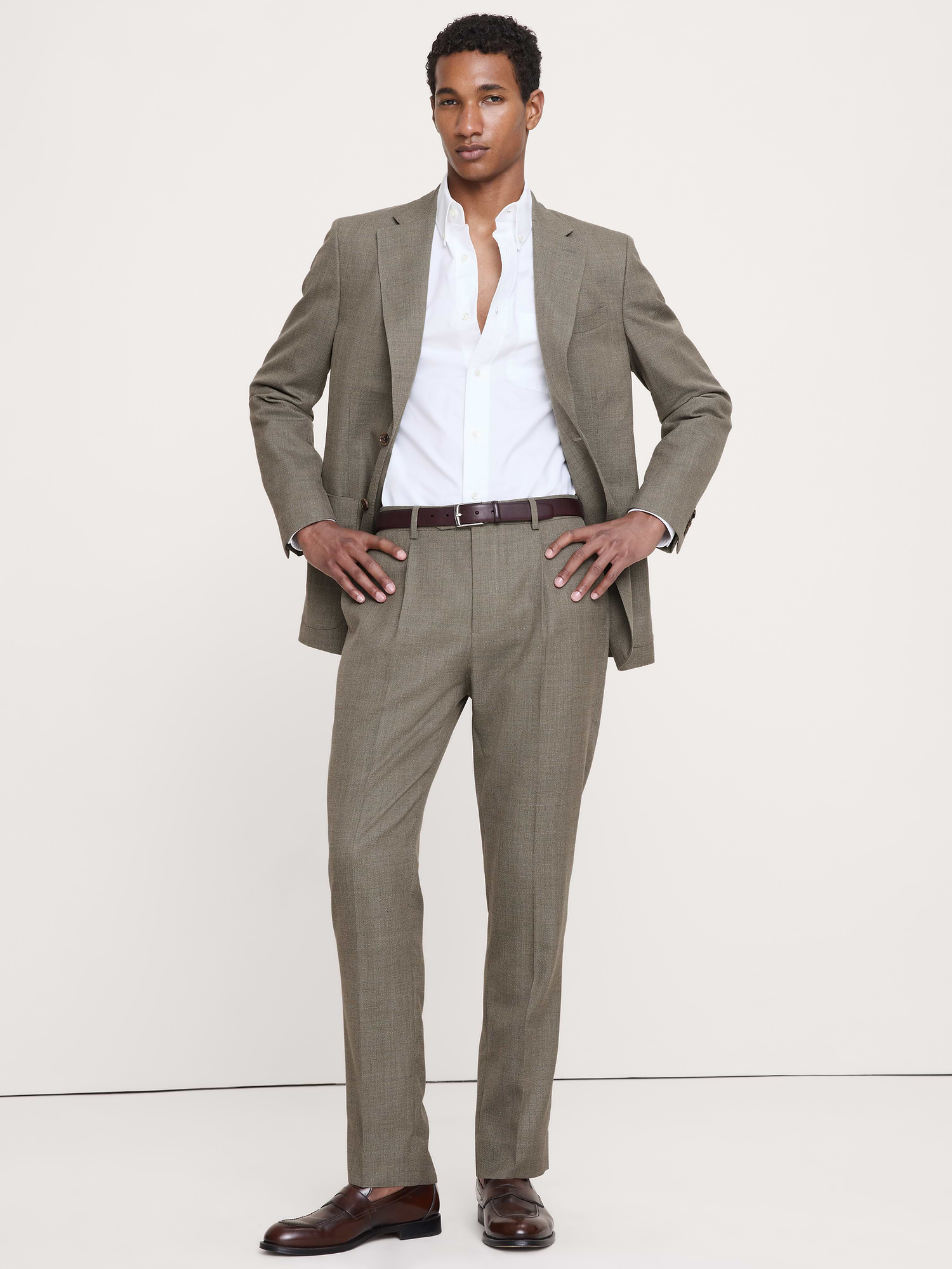 Banana Republic Tailored Slim-Fit Italian Wool Ventile Suit Pant INTERNATIONAL SHIPPING