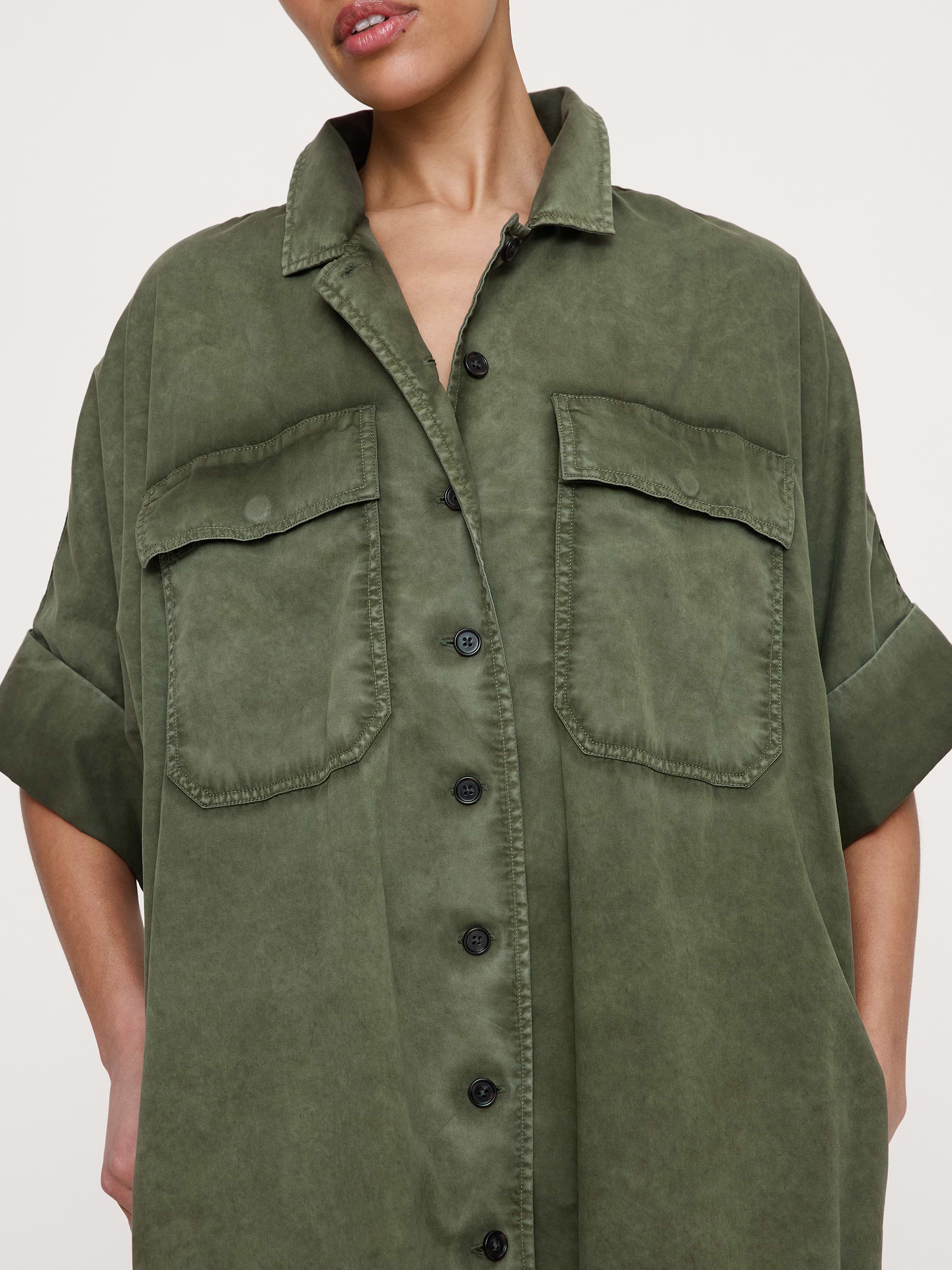 Image number 6 showing, Utility Overdye Cotton Shirt Dress