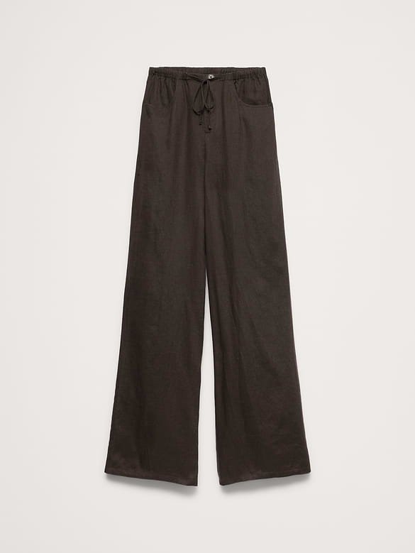 The Studio Wide-Leg Drawstring Pant in Linen