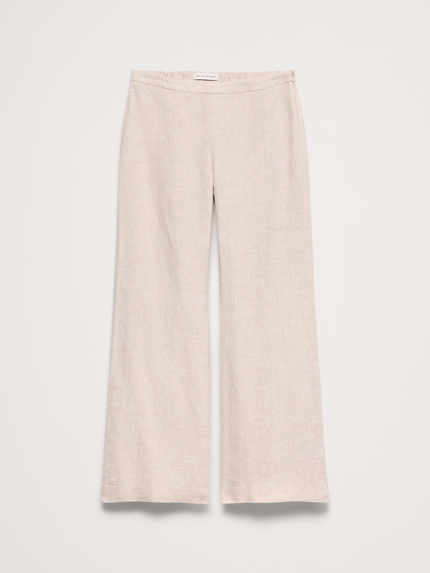 L'image numéro 5 présente Pantalon évasé longueur cheville à taille mi-basse en lin