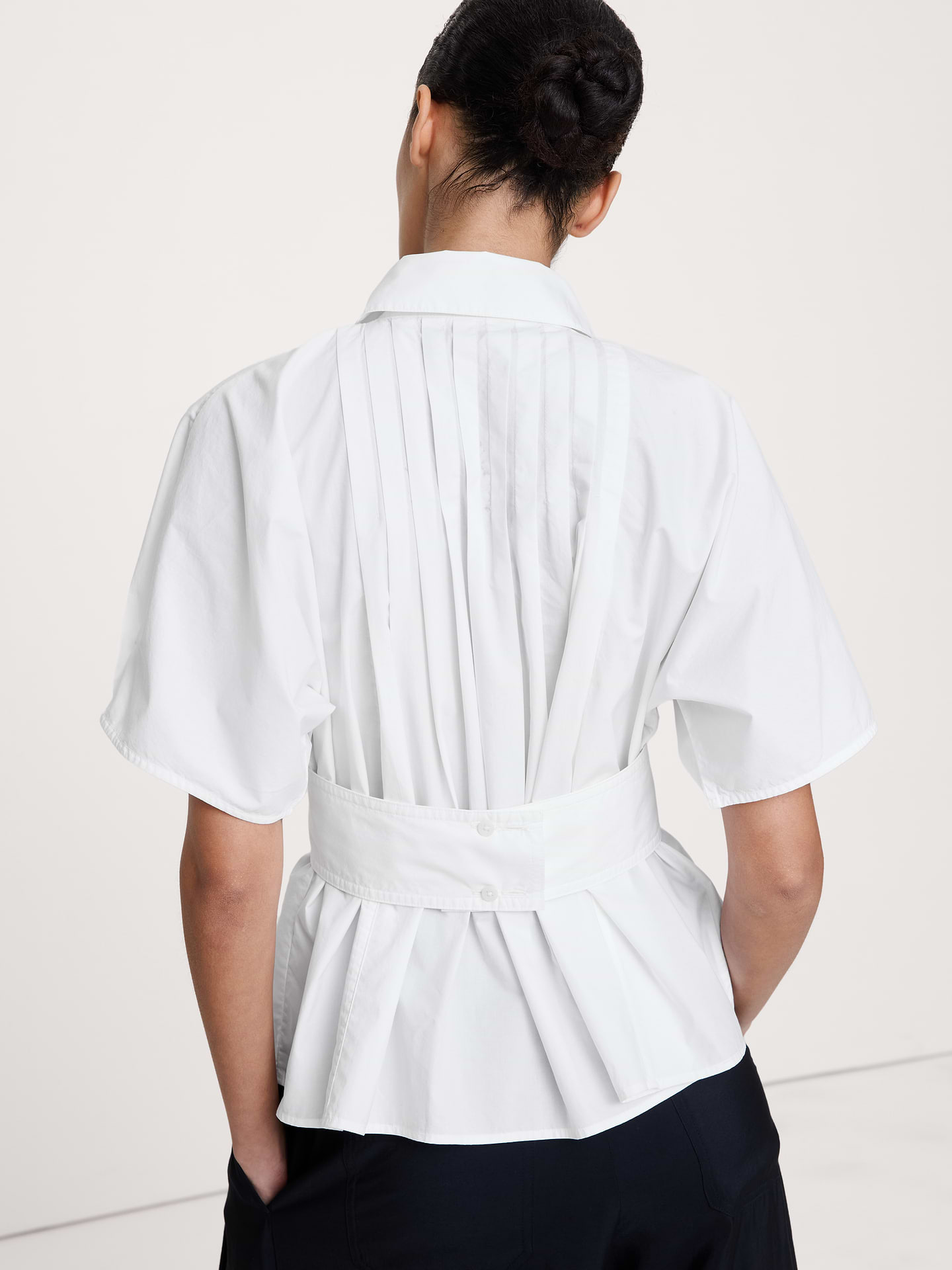 Image number 8 showing, Pleated Cotton Poplin Top