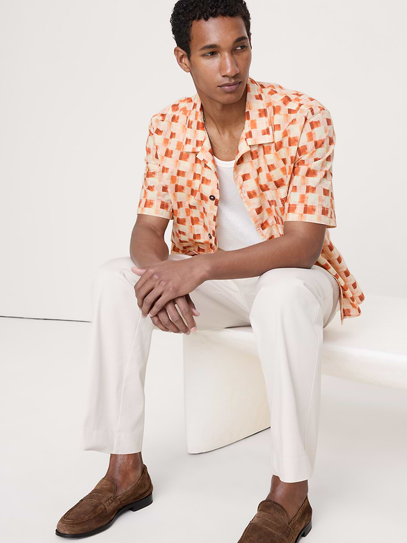 Relaxed-Fit Slub Cotton Resort Shirt