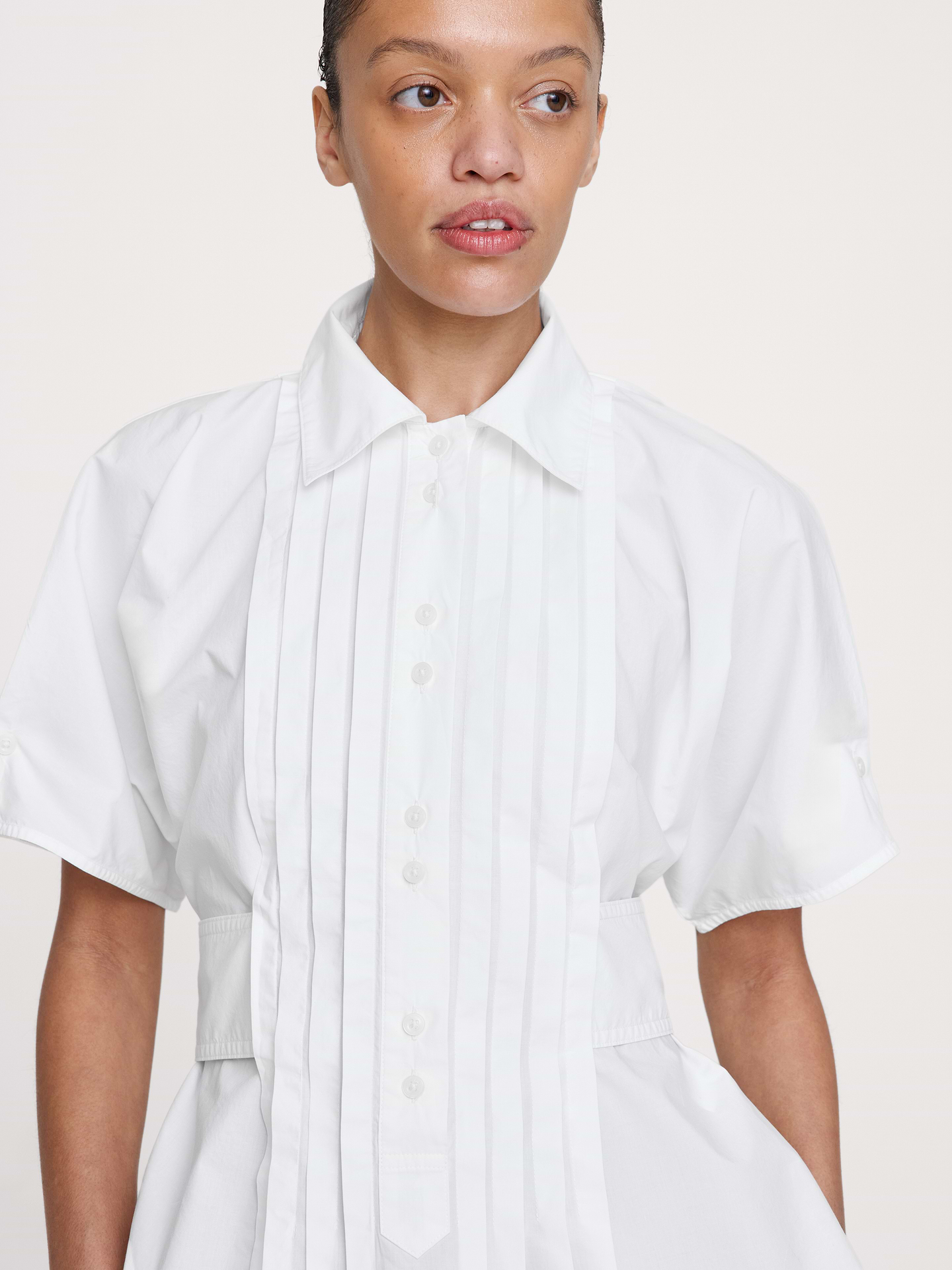 Image number 6 showing, Pleated Cotton Poplin Top