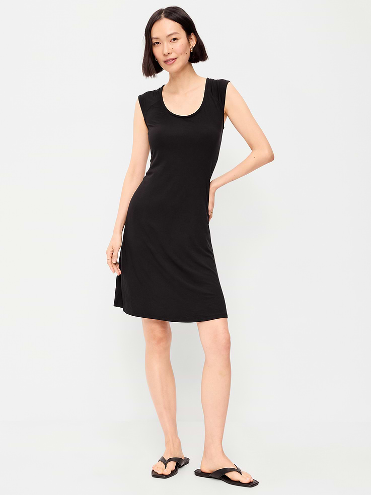 Image number 1 showing, Short-Sleeve Scoop-Neck Mini Dress