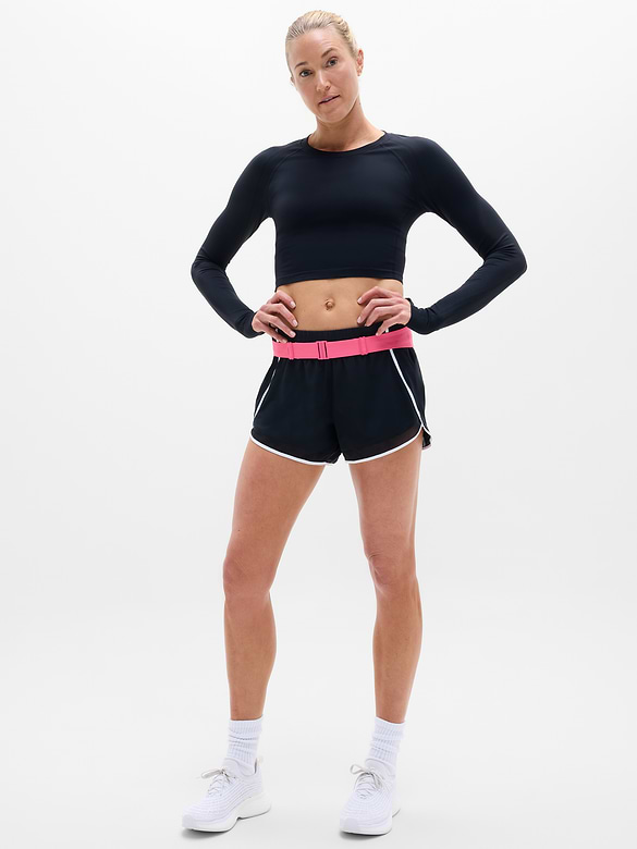 Mesh Racer Run Mid Rise 4" Short
