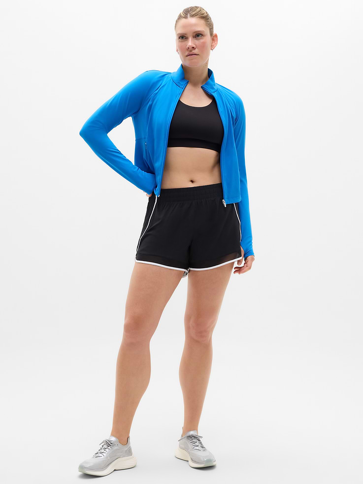 Image number 1 showing, Mesh Racer Run Mid Rise 4" Short