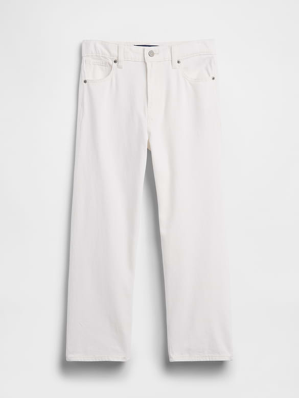 Low Slung Relaxed Straight Soft Crop Jeans