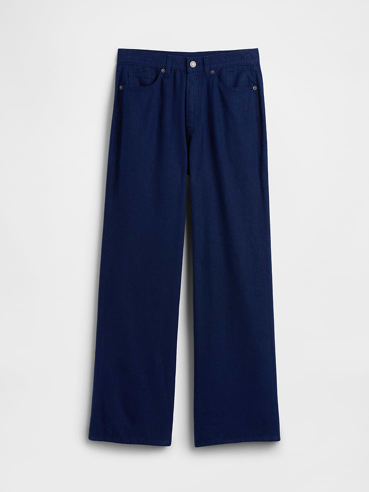 Image number 7 showing, High Rise Linen-Blend Wide-Leg Pants