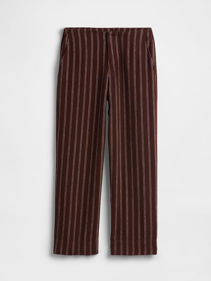 Image number 7 showing, High Rise Linen-Blend Straight Crop Pants