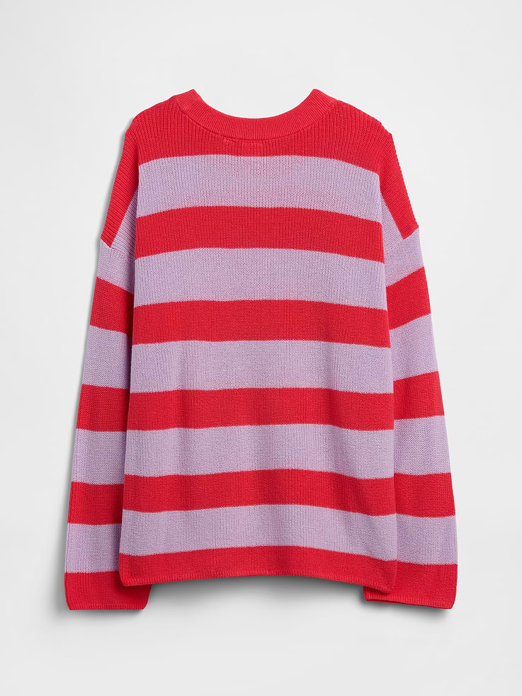 Image number 2 showing, Kids Oversized Stripe Crewneck Sweater