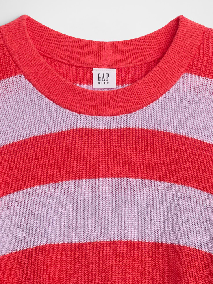 Image number 3 showing, Kids Oversized Stripe Crewneck Sweater