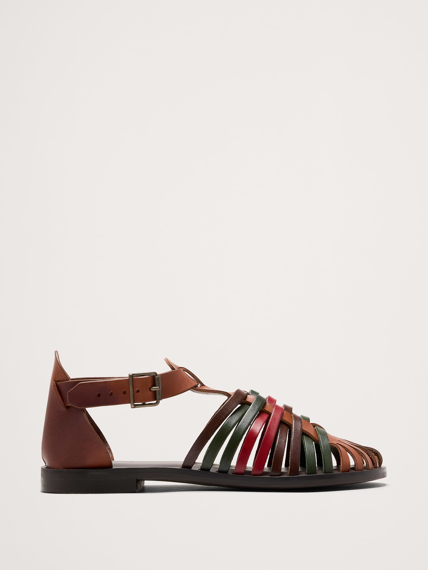 Image number 1 showing, Braided Italian Leather Fisherman Sandal