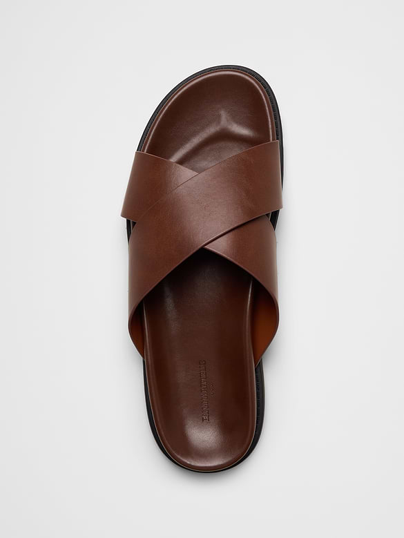Vegan Leather Crossover Sandals