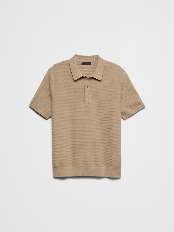 Refined Textured Sweater Polo