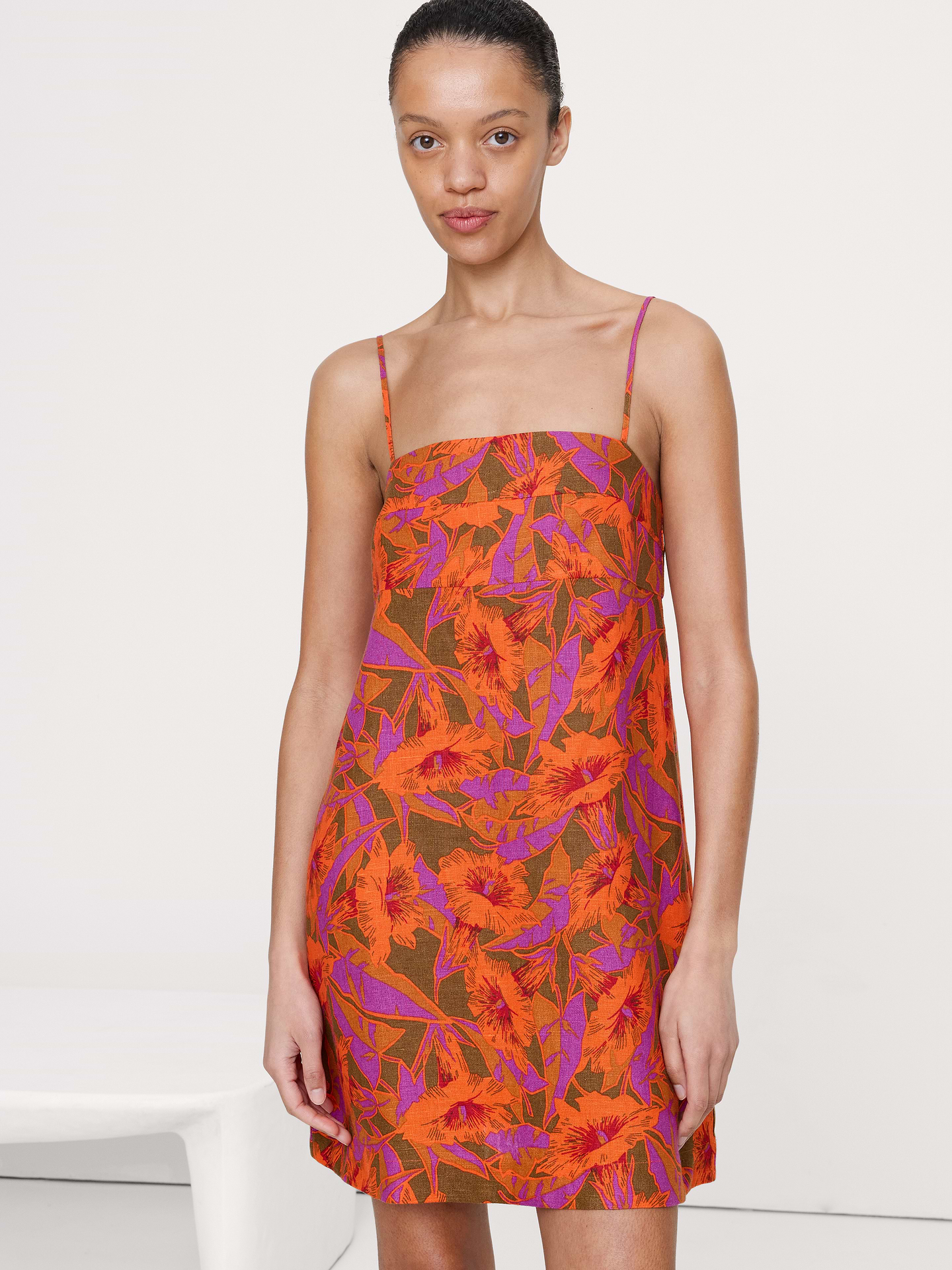 Image number 1 showing, Strappy Linen Mini Dress