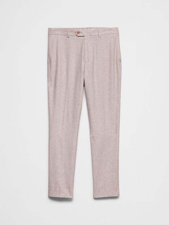 Linen-Blend Herringbone Suit Trouser