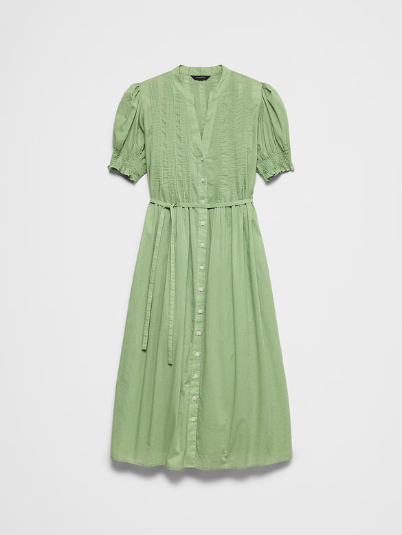 Voile Pintuck Midi Dress