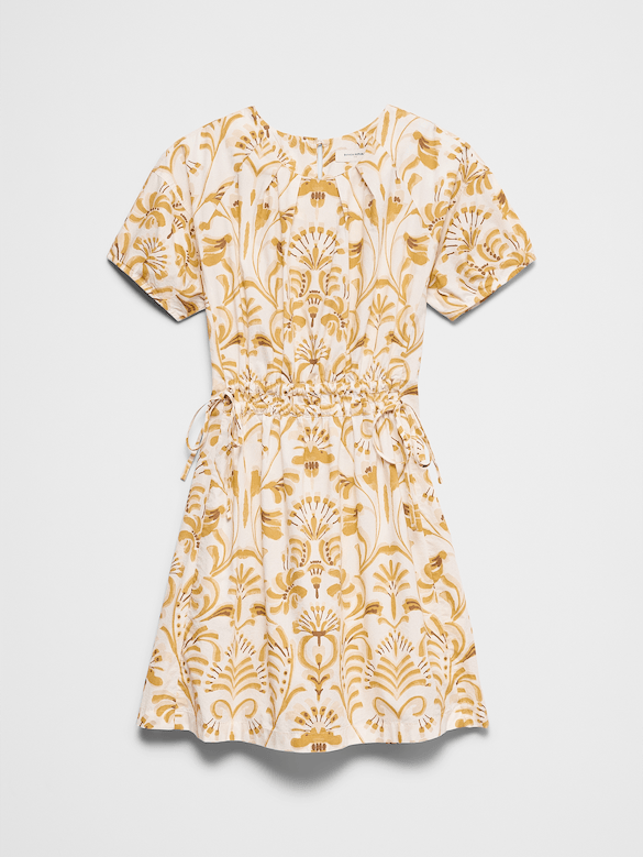 Poplin Pleated Mini Dress