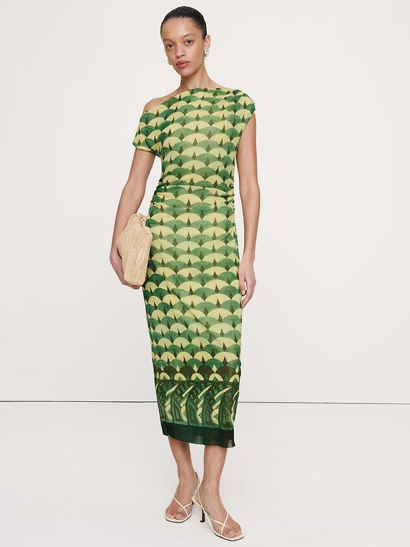 Mesh Off-Shoulder Maxi Dress