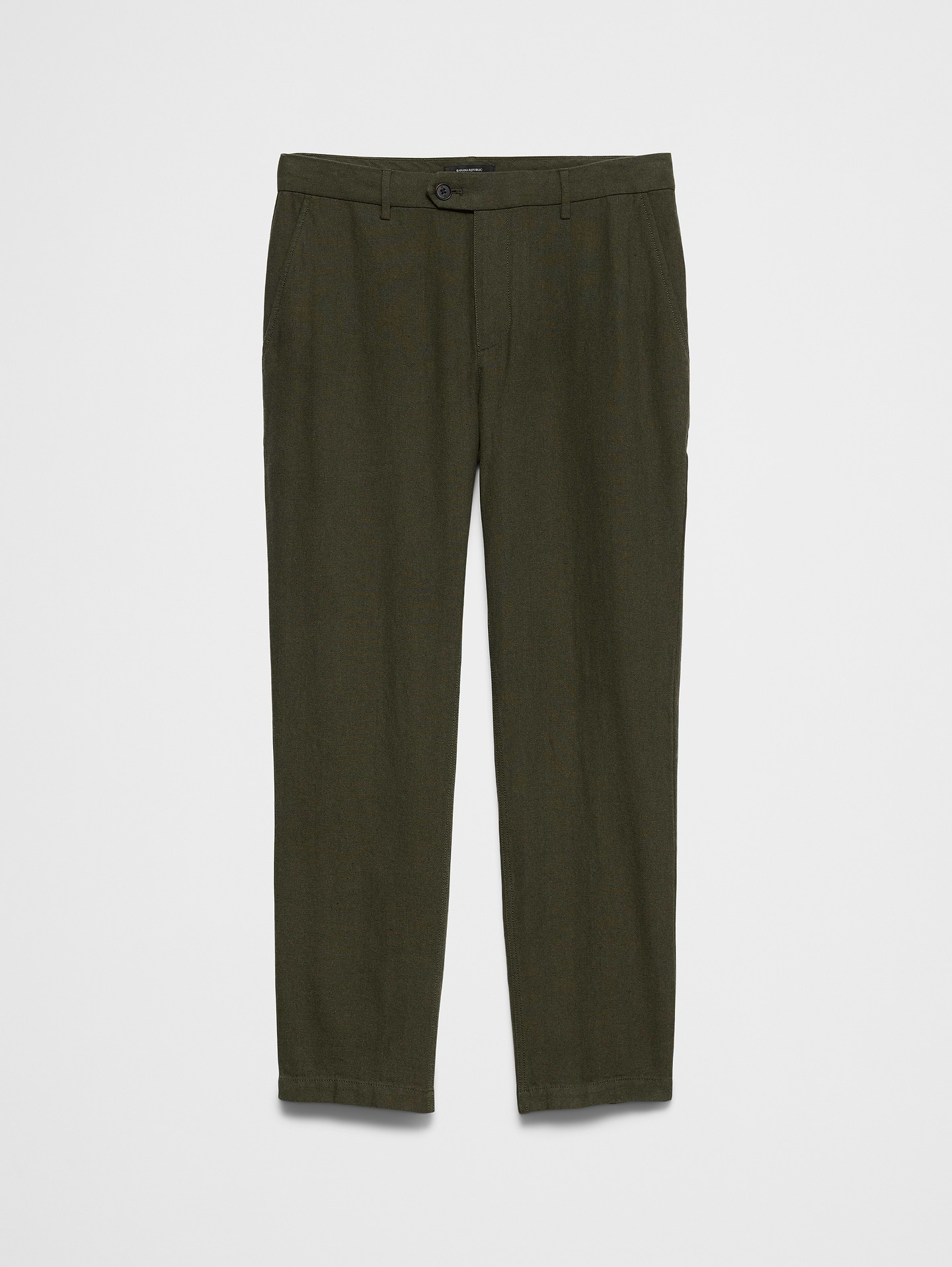 L'image numéro 4 présente Pantalon droit étroit en mélange de lin