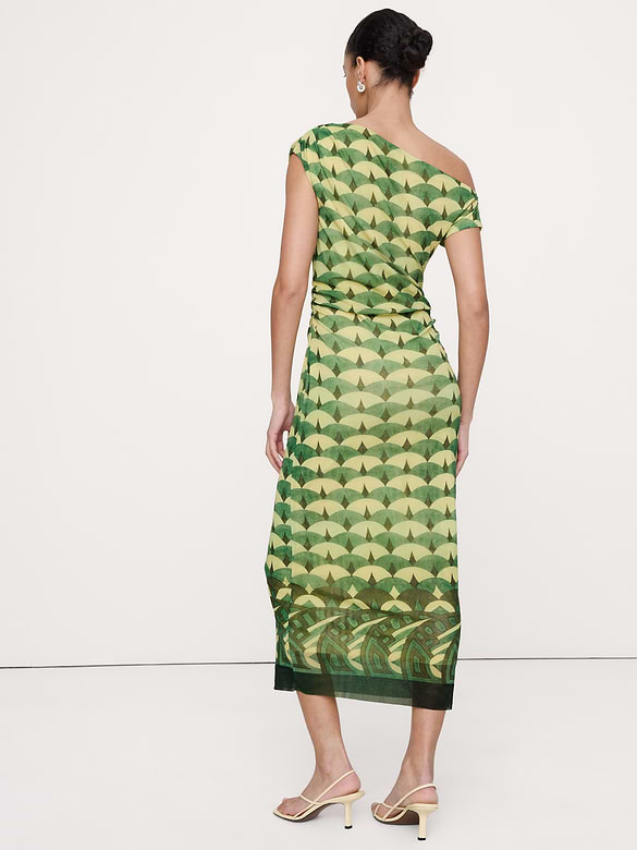 Mesh Off-Shoulder Maxi Dress